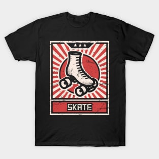 SKATE | Roller Skating Propaganda Poster T-Shirt